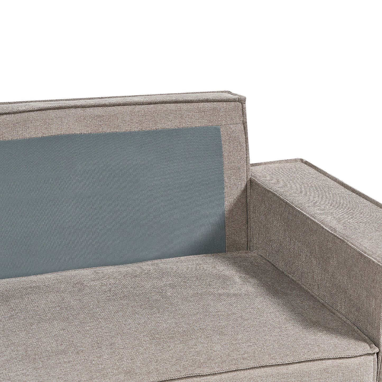 3-Sitzer Ecksofa taupe rechtsseitig mit Schlaffunktion Stauraum KARILA
