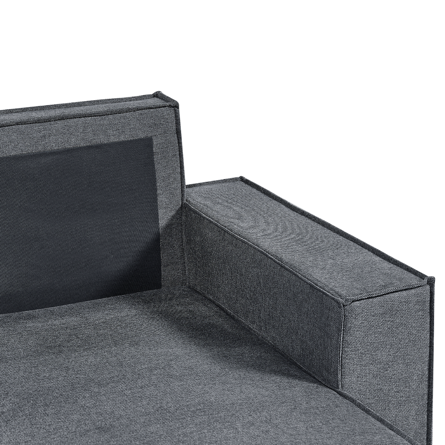3-Sitzer Ecksofa dunkelgrau linksseitig mit Schlaffunktion Stauraum KARILA