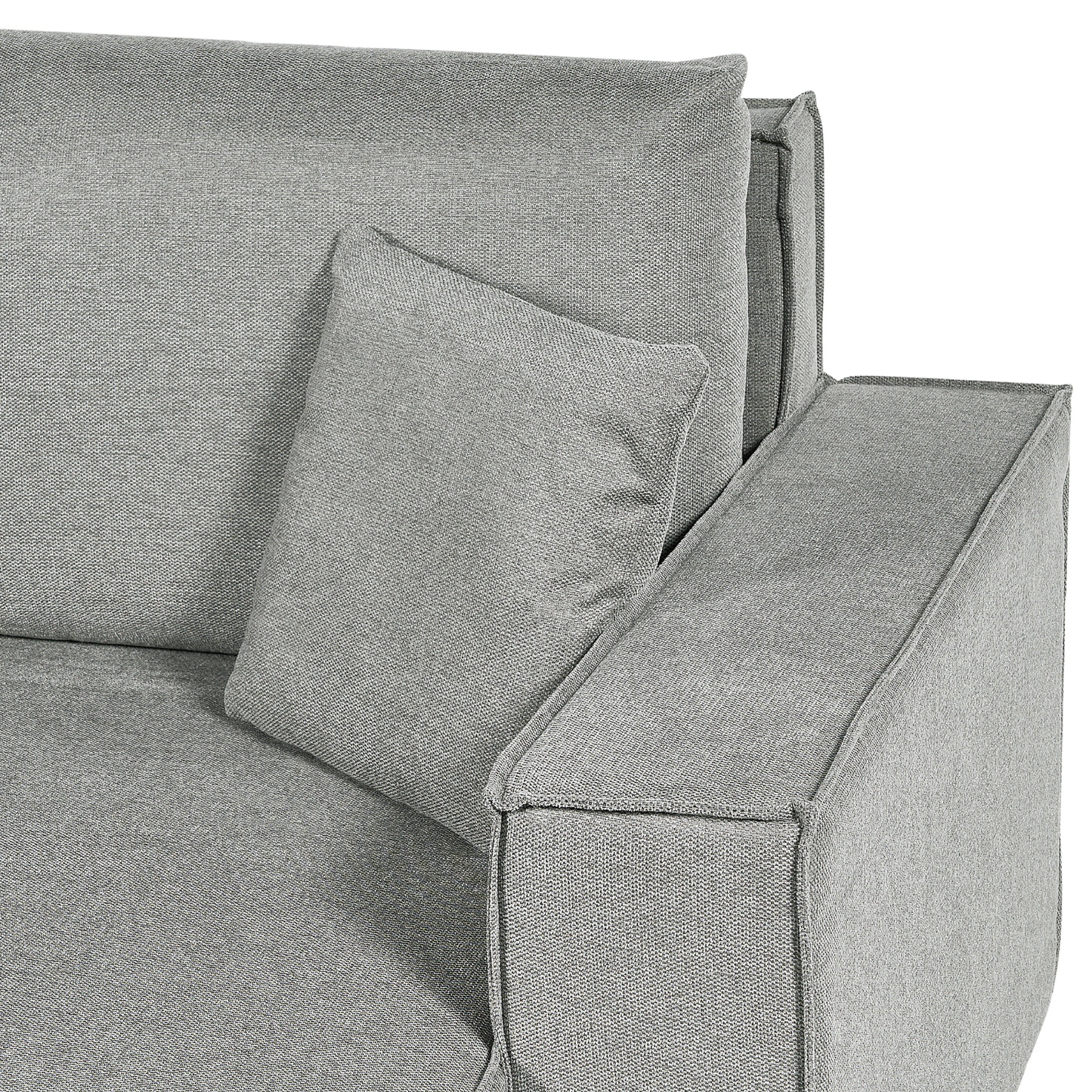 3-Sitzer Ecksofa grau linksseitig mit Schlaffunktion Stauraum KARILA
