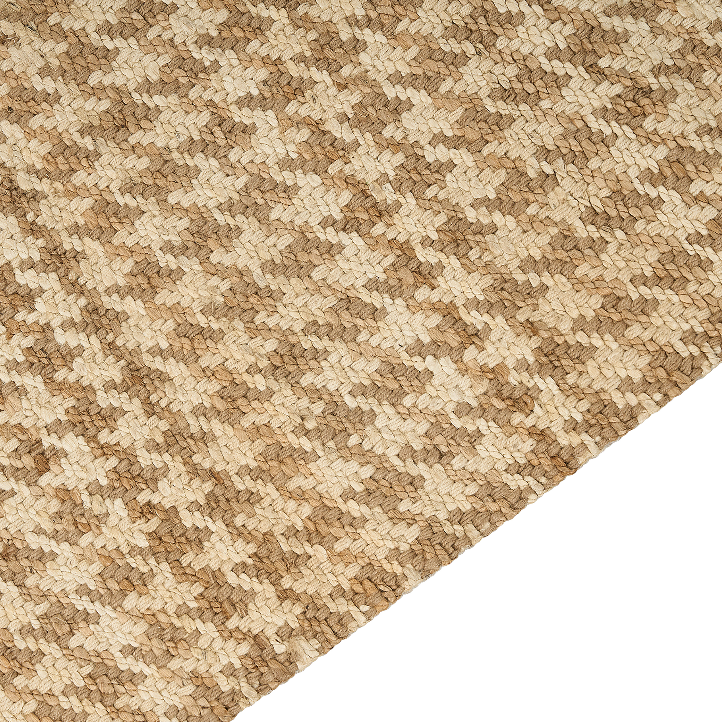 Teppich Jute beige 160 x 230 cm kariertes Muster Kurzflor ARAPTEPE