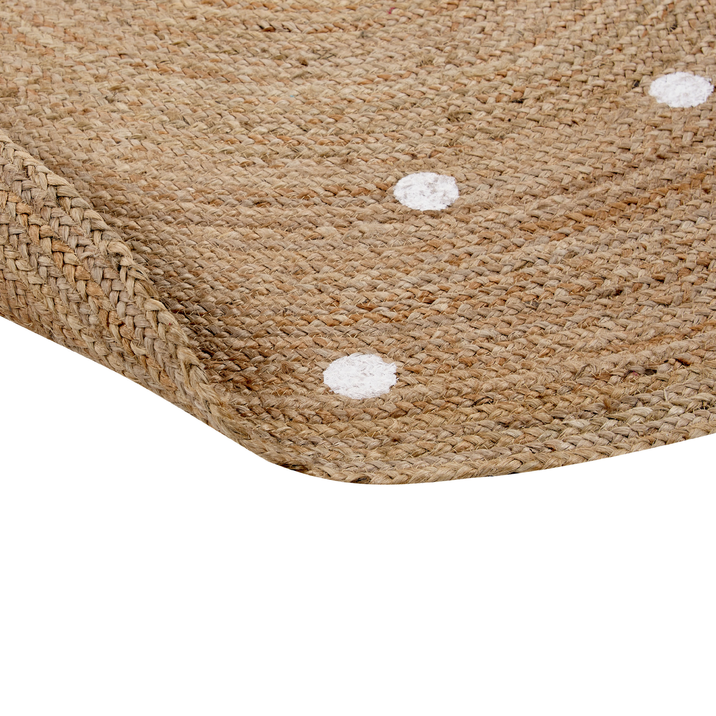 Teppich Jute beige ø 140 cm geometrisches Muster Kurzflor KHARRA