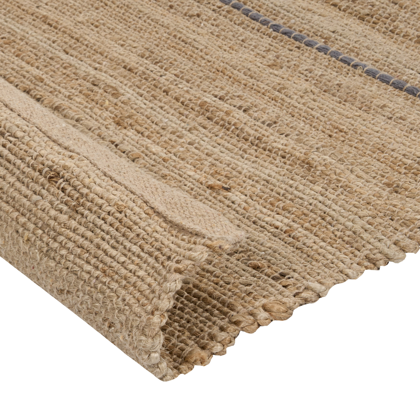 Teppich Jute beige / mehrfarbig 140 x 200 cm mit Quasten Kurzflor RAUTA