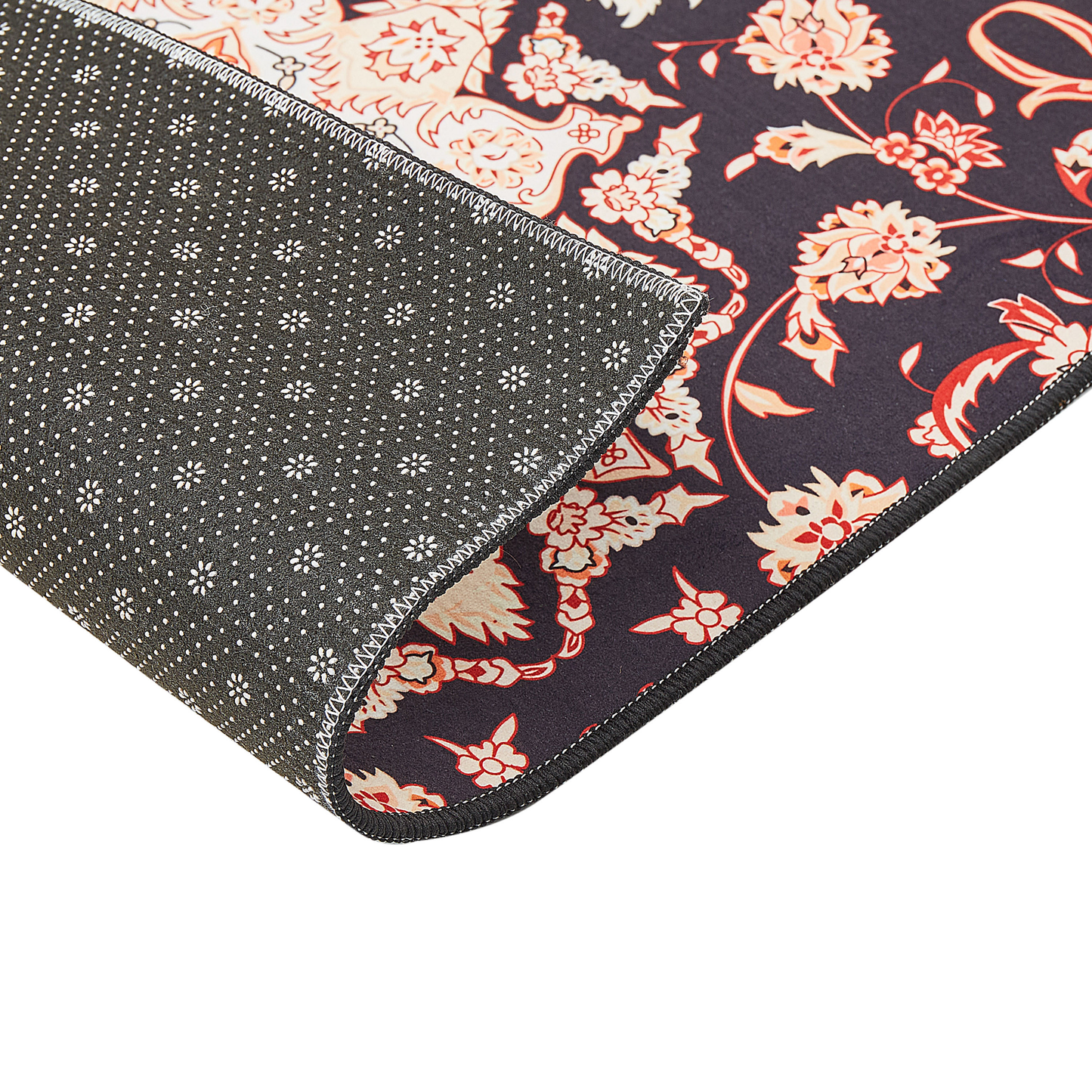 Teppich schwarz / beige 80 x 240 cm orientalisches Muster Kurzflor ARITAS