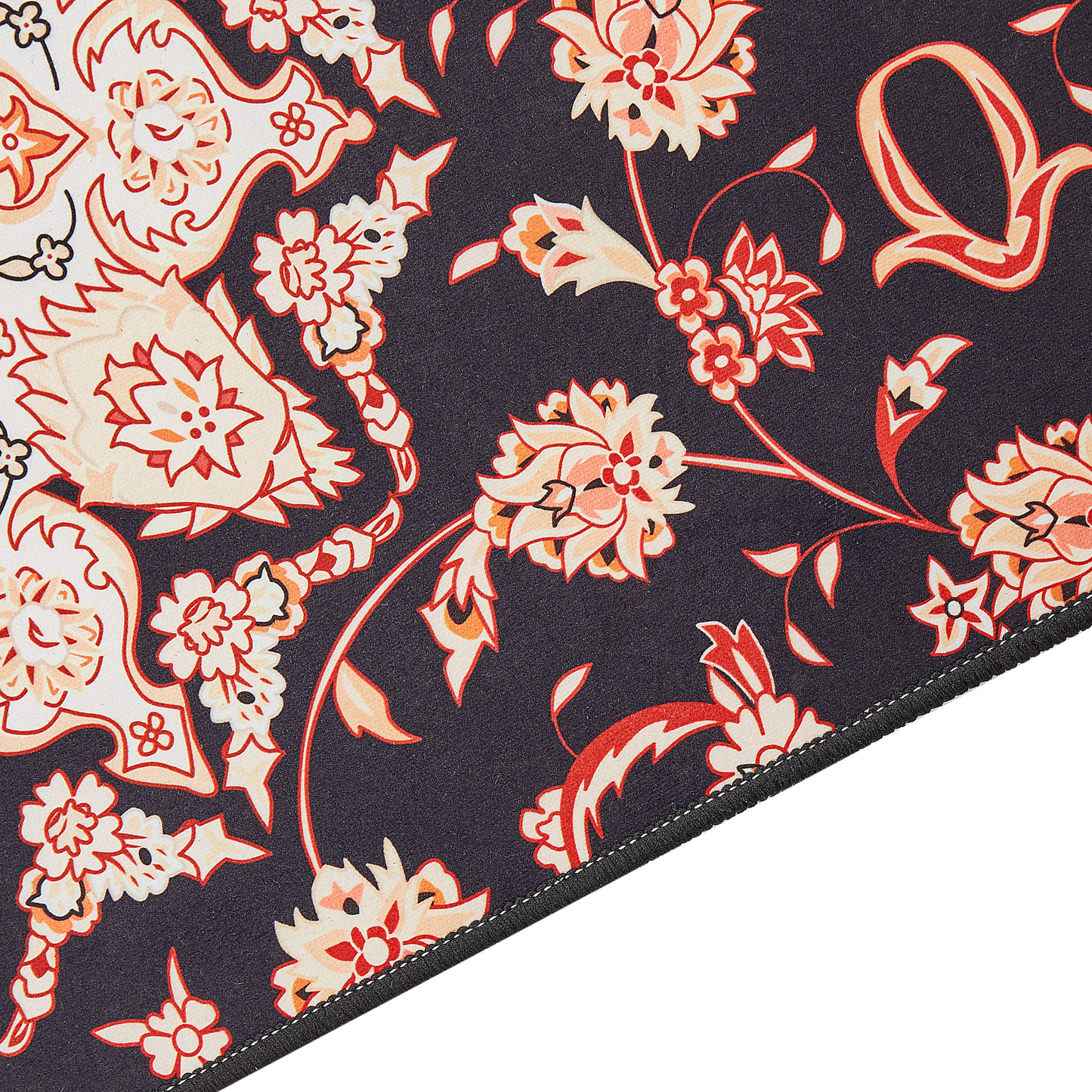 Teppich schwarz / beige 80 x 300 cm orientalisches Muster Kurzflor ARITAS