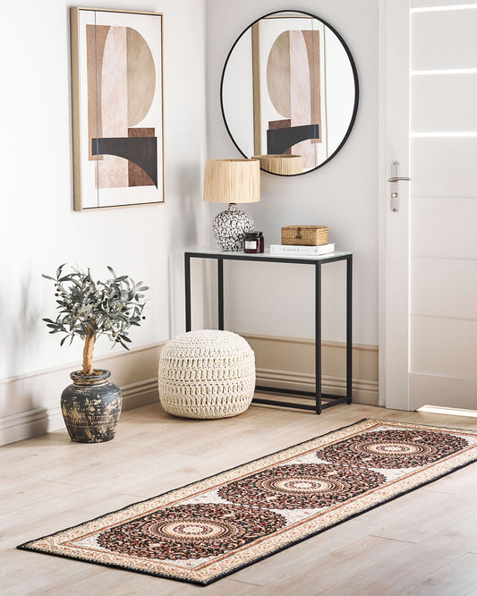 Teppich mehrfarbig 80 x 240 cm orientalisches Muster Kurzflor CIVRIL