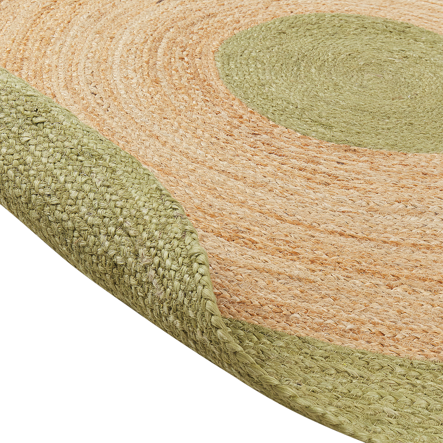 Teppich Jute beige / hellgrün ø 140 cm Kurzflor YAYALAR