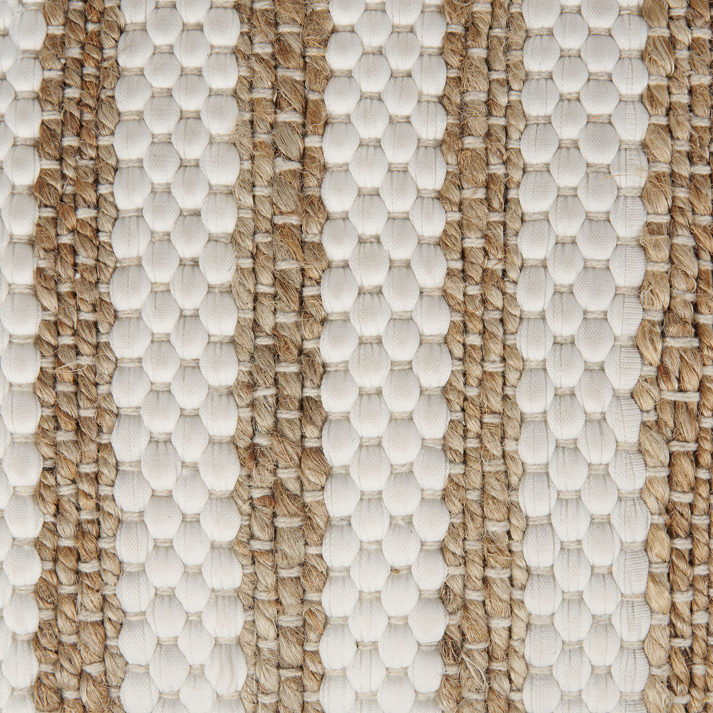 Pouf Jute beige / weiss 60 x 60 x 30 cm ALMATTI