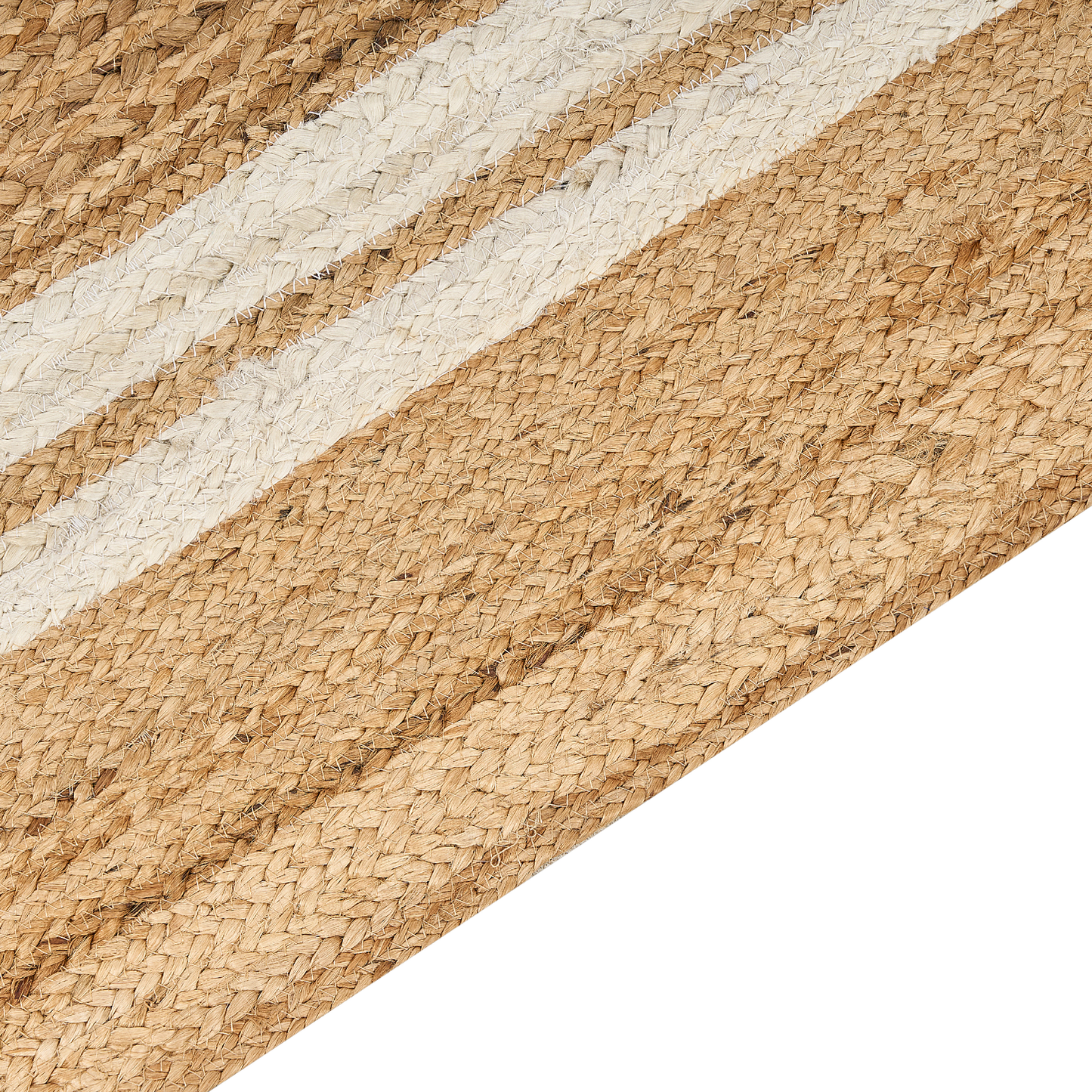 Teppich Jute beige 200 x 300 cm geometrisches Muster Kurzflor ELMALI