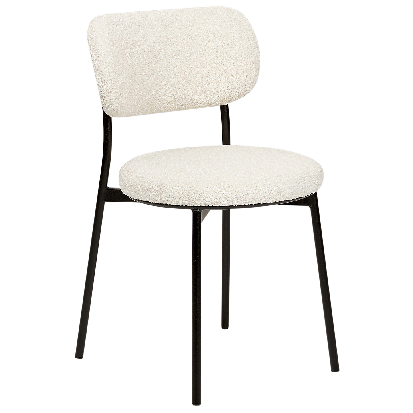 Esszimmerstuhl 2er Set CASEY Bouclé Cremeweiss