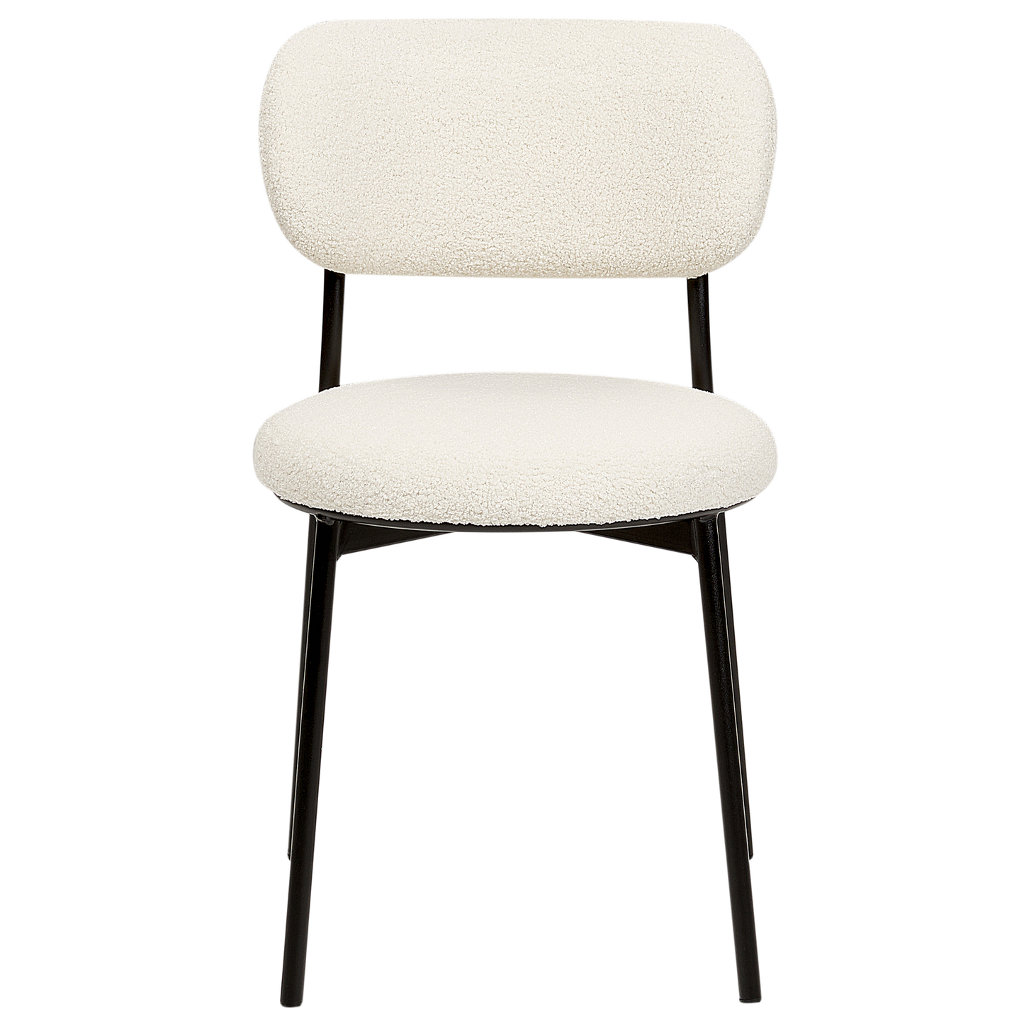Esszimmerstuhl 2er Set CASEY Bouclé Cremeweiss
