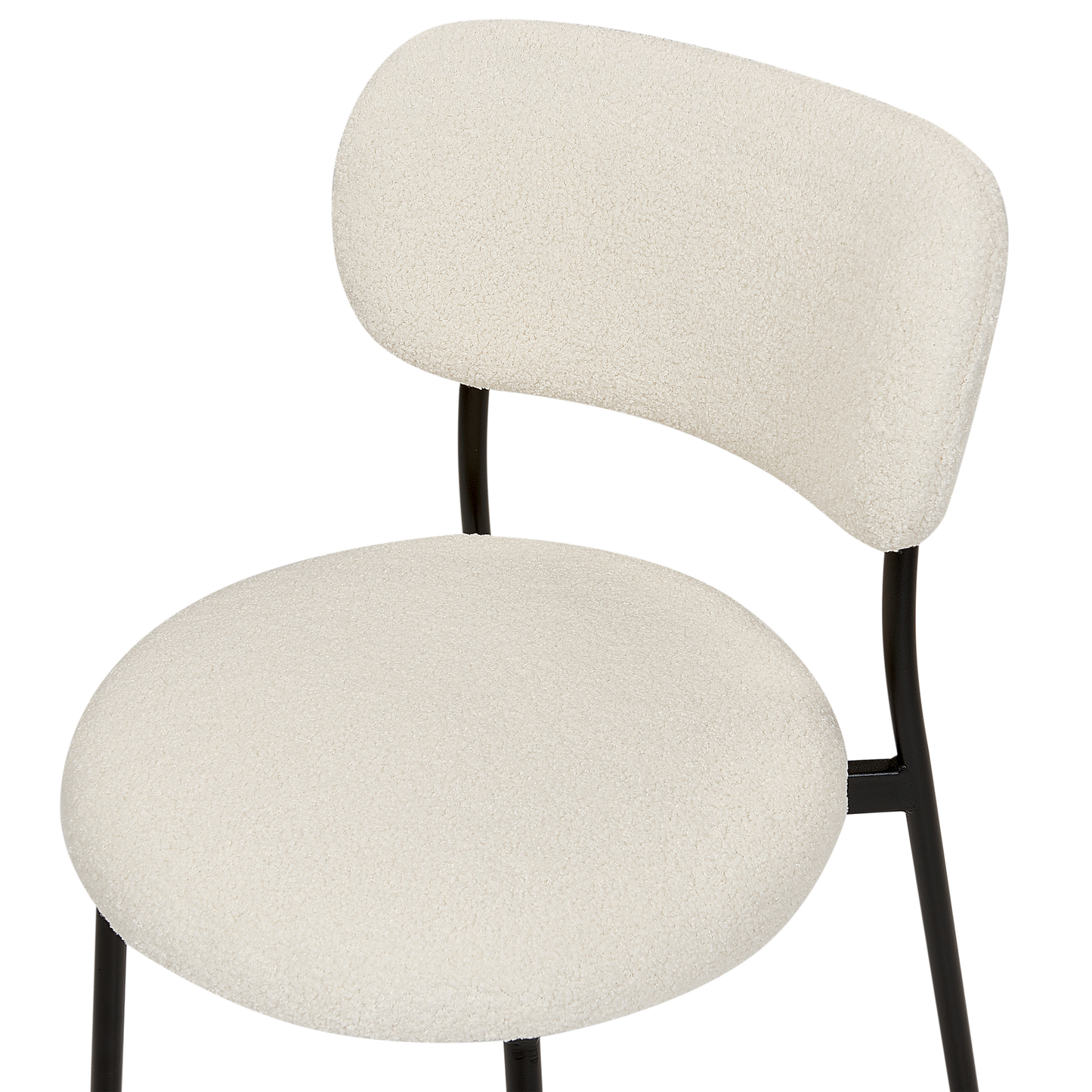 Esszimmerstuhl 2er Set CASEY Bouclé Cremeweiss