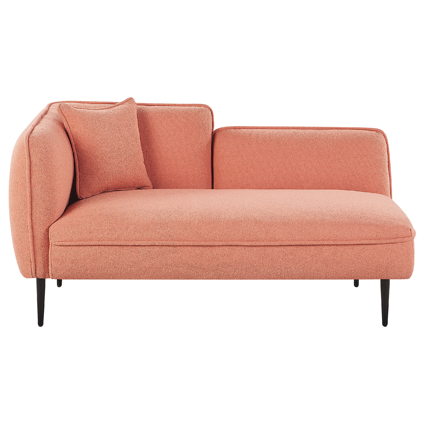Chaiselongue Bouclé pfirsichrosa linksseitig CHEVANNES