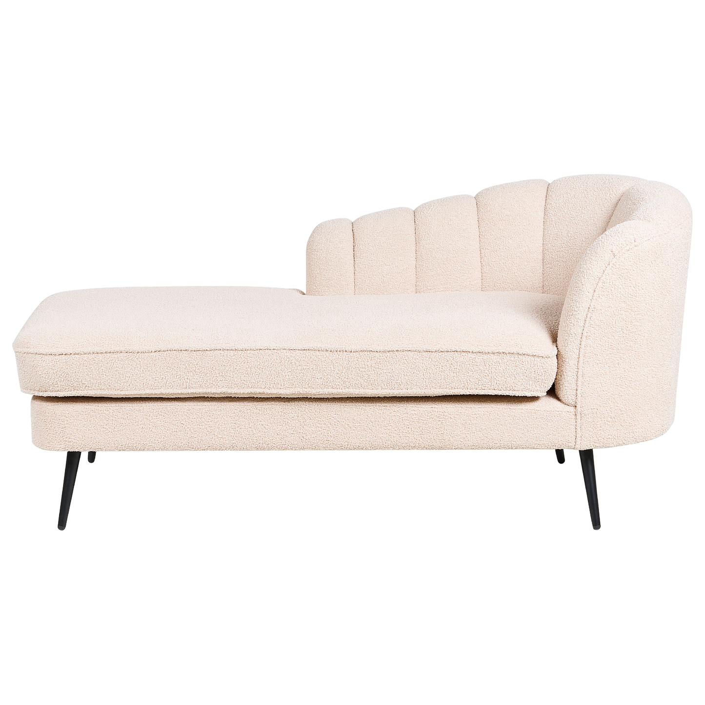 Chaiselongue Bouclé hellbeige rechtsseitig ALLIER