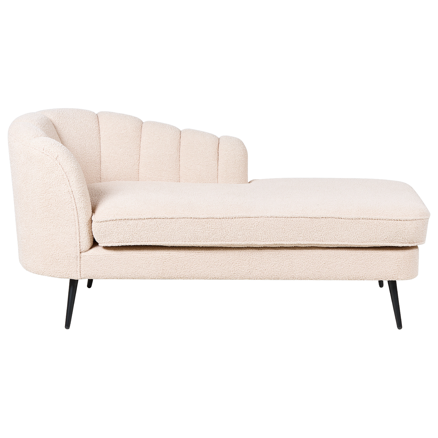 Chaiselongue Bouclé hellbeige linksseitig ALLIER