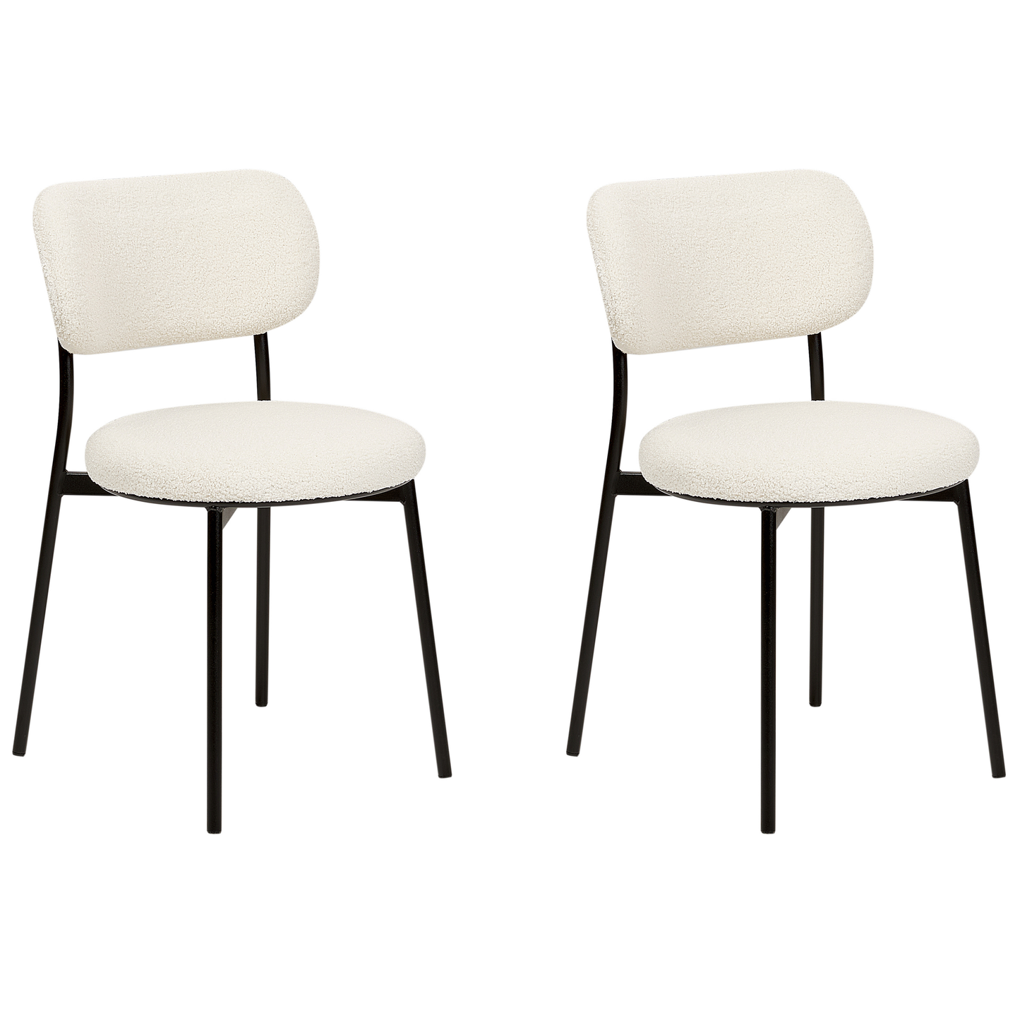 Esszimmerstuhl 2er Set CASEY Bouclé Cremeweiss