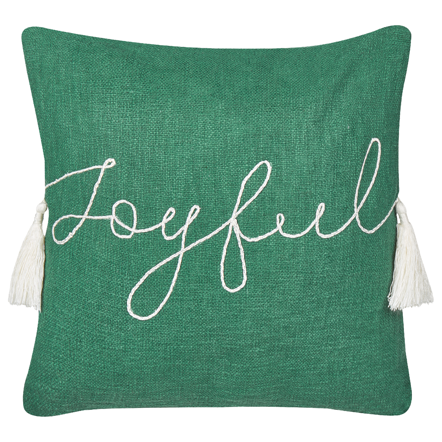 Dekokissen 2er Set ELETTARIA Baumwolle 45 x 45 cm Grün Weihnachtsmotiv