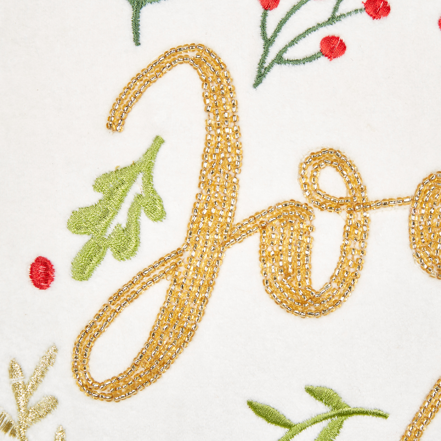 Dekokissen ECHEVERIA Samtstoff 45 x 45 cm Weiss Weihnachtsmotiv