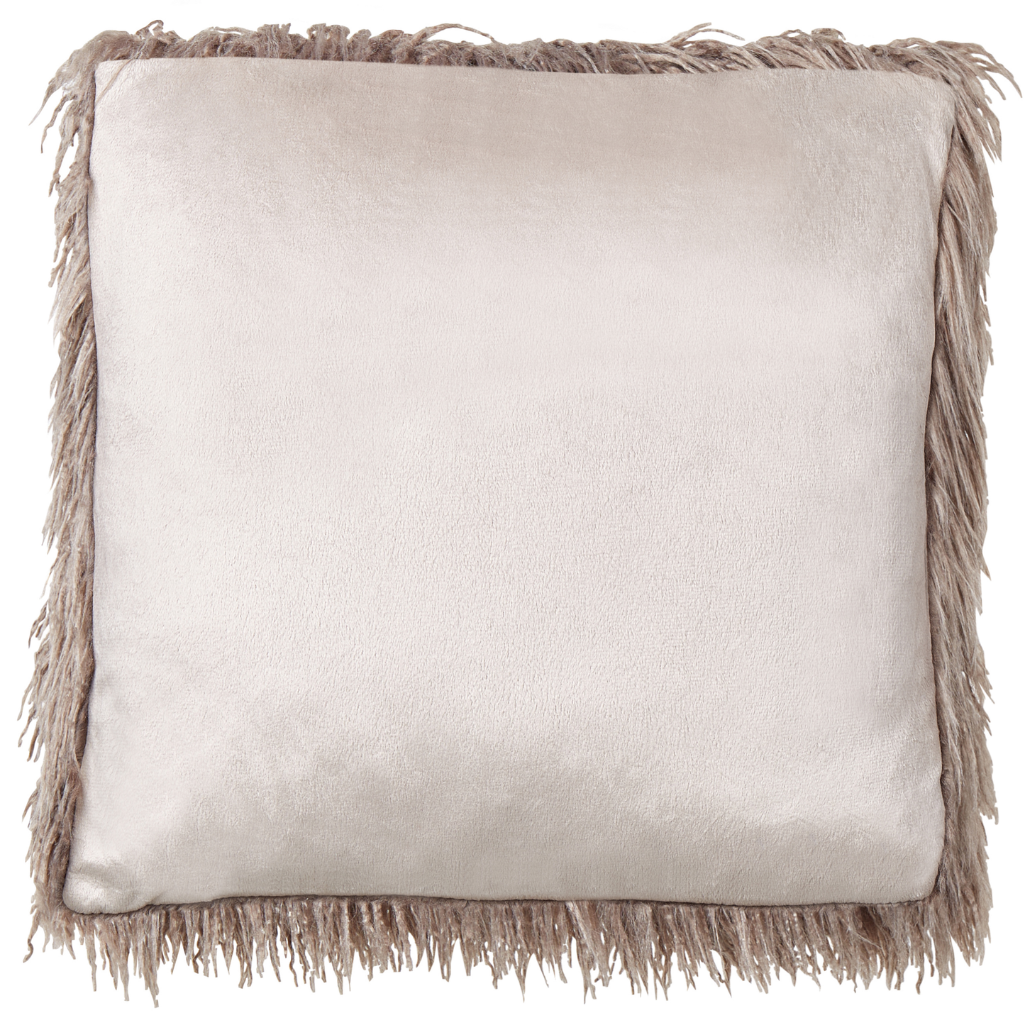 Dekokissen 2er Set COROKIA Webpelz 45 x 45 cm Beige Ohne Muster