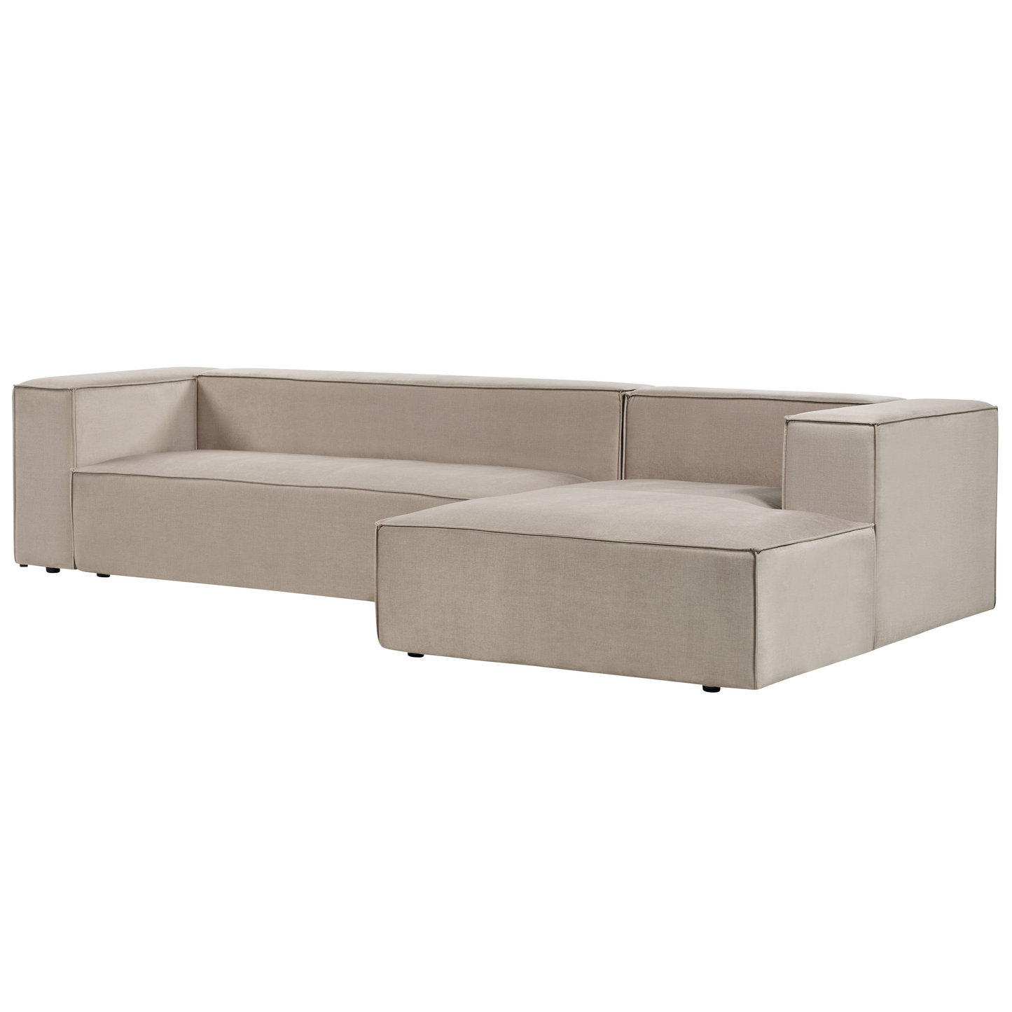 3-Sitzer Ecksofa Samtstoff taupe linksseitig VERNON