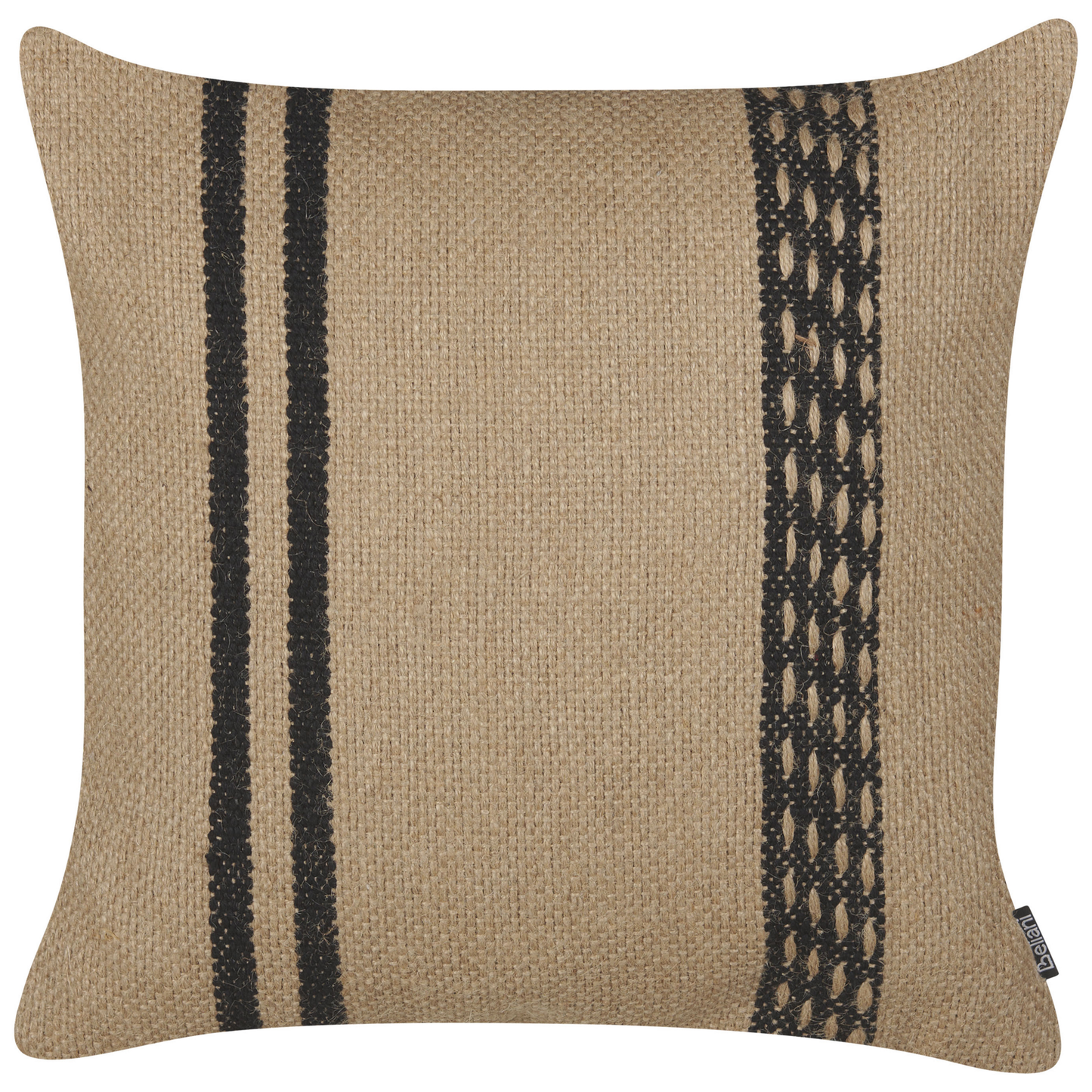 Dekokissen 2er Set DESALIX Jute 45 x 45 cm Beige Streifenmuster