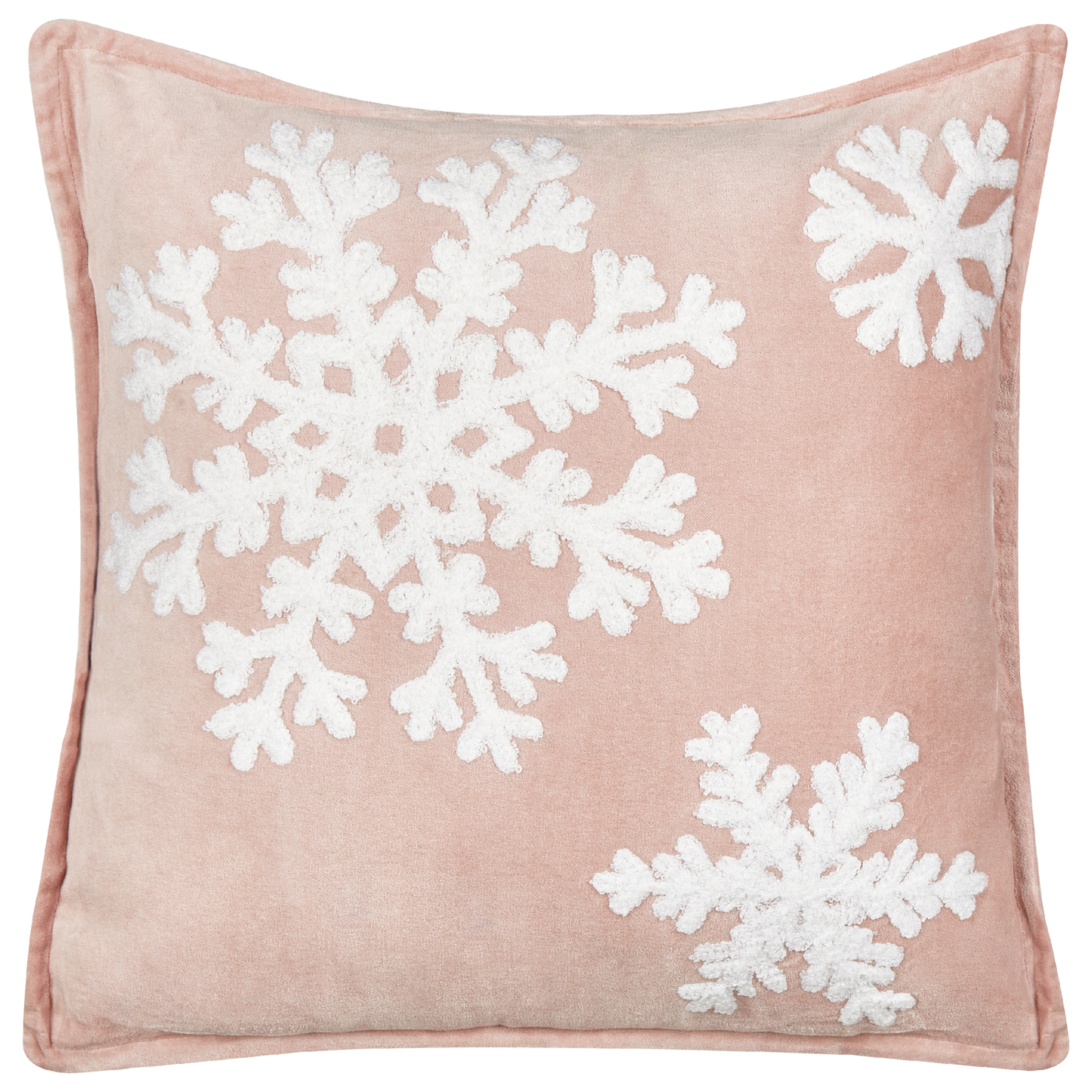 Dekokissen 2er Set MURRAYA Samtstoff 45 x 45 cm Rosa Weihnachtsmotiv