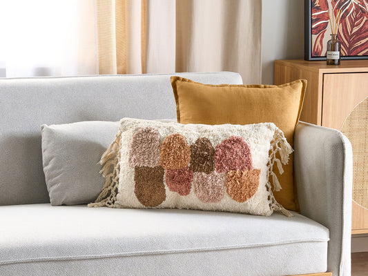 Baumwollkissen mit Quasten, 30 x 50 cm, mehrfarbig, CALTHA