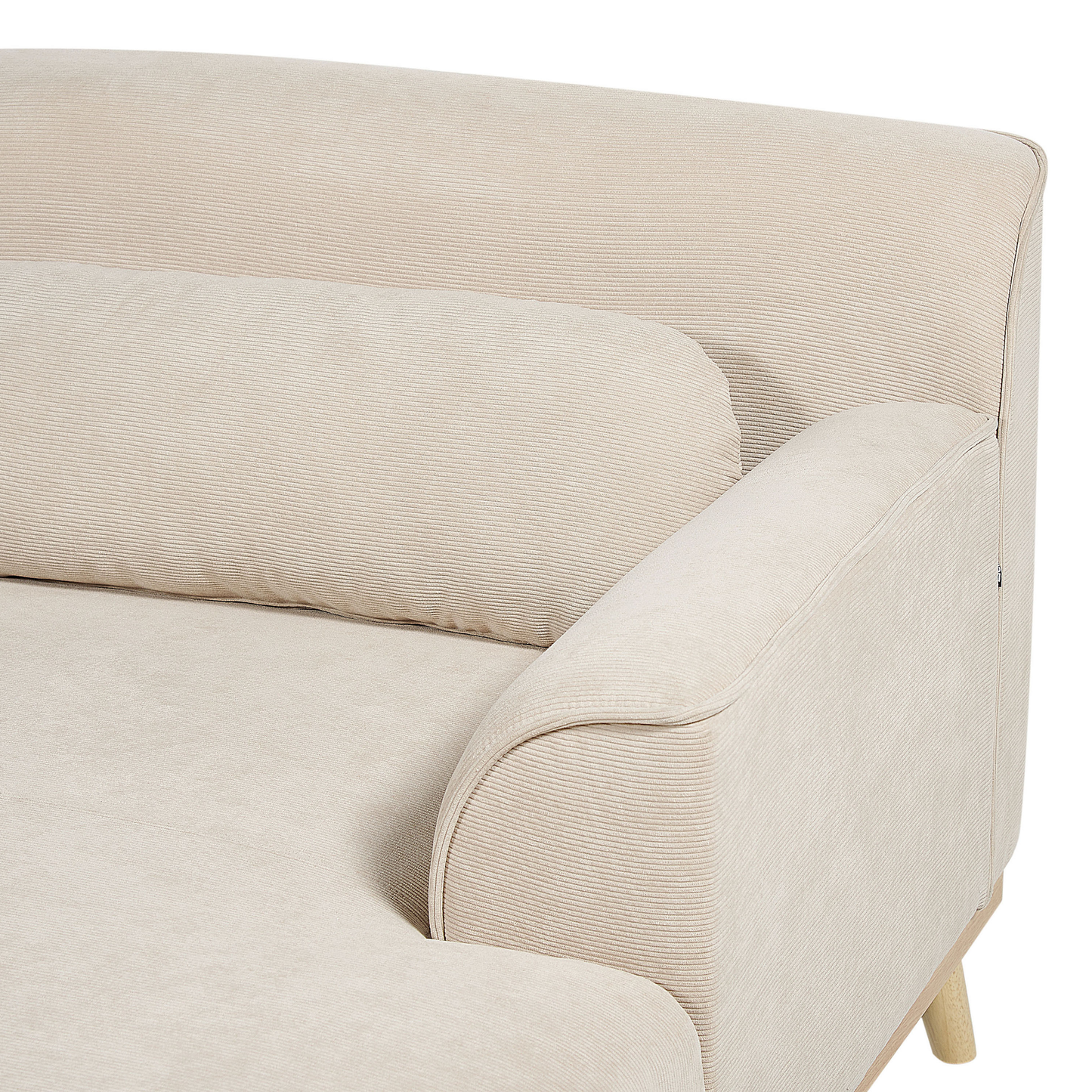 3-Sitzer Ecksofa Cord hellbeige linksseitig SIMOS
