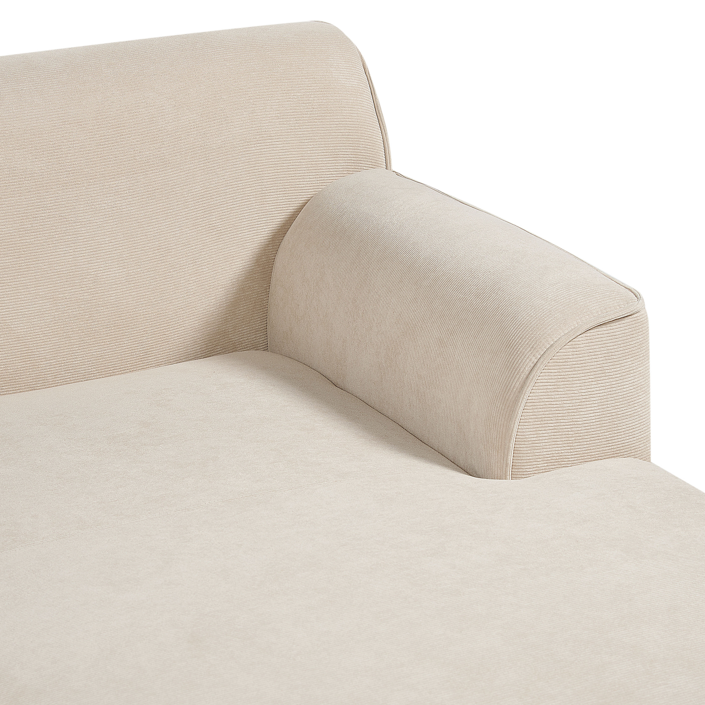 3-Sitzer Ecksofa Cord hellbeige linksseitig SIMOS