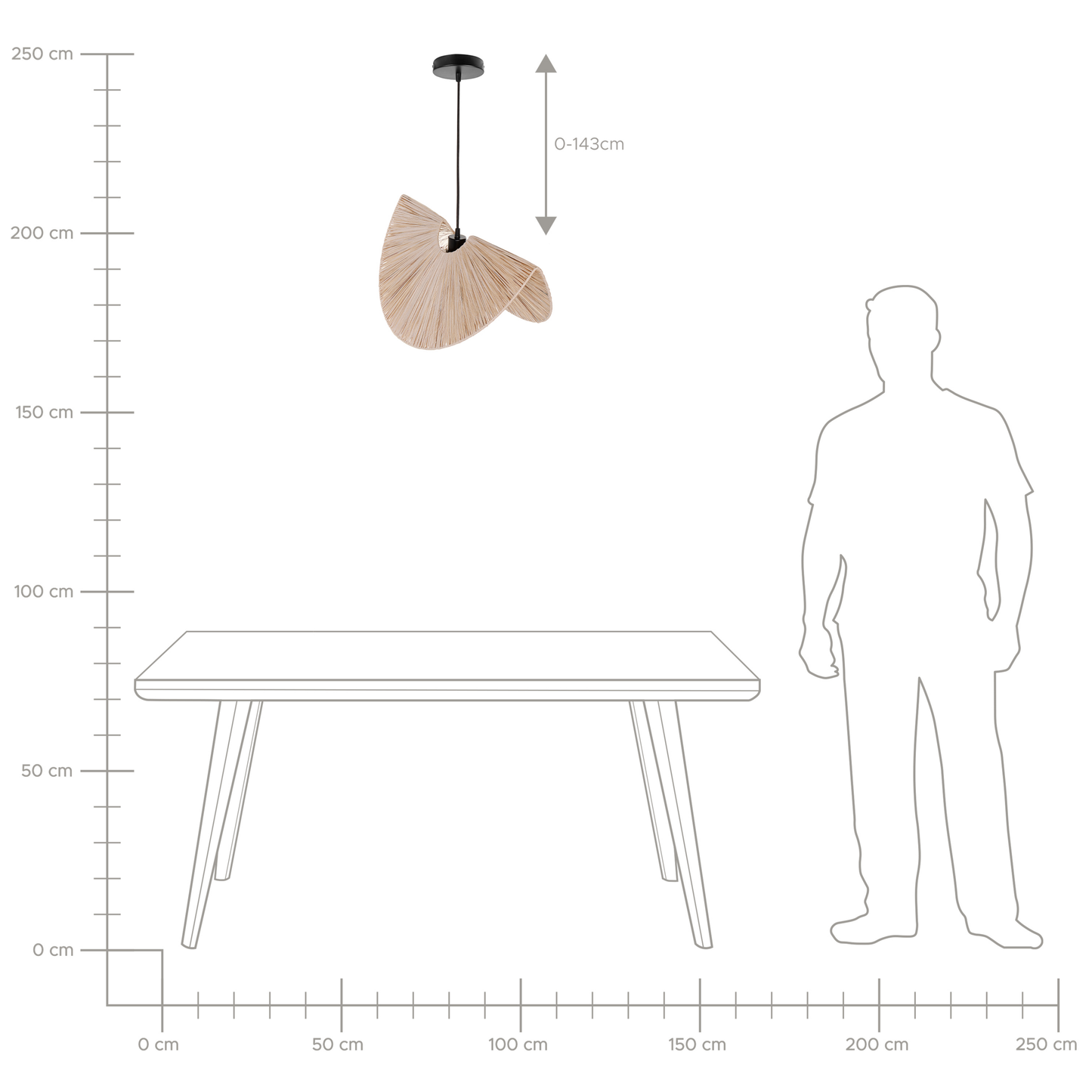 Hängelampe HERRON Papier Naturfarben