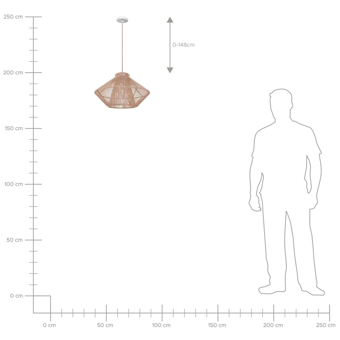 Hängelampe PALMETTO Baumwolle Beige