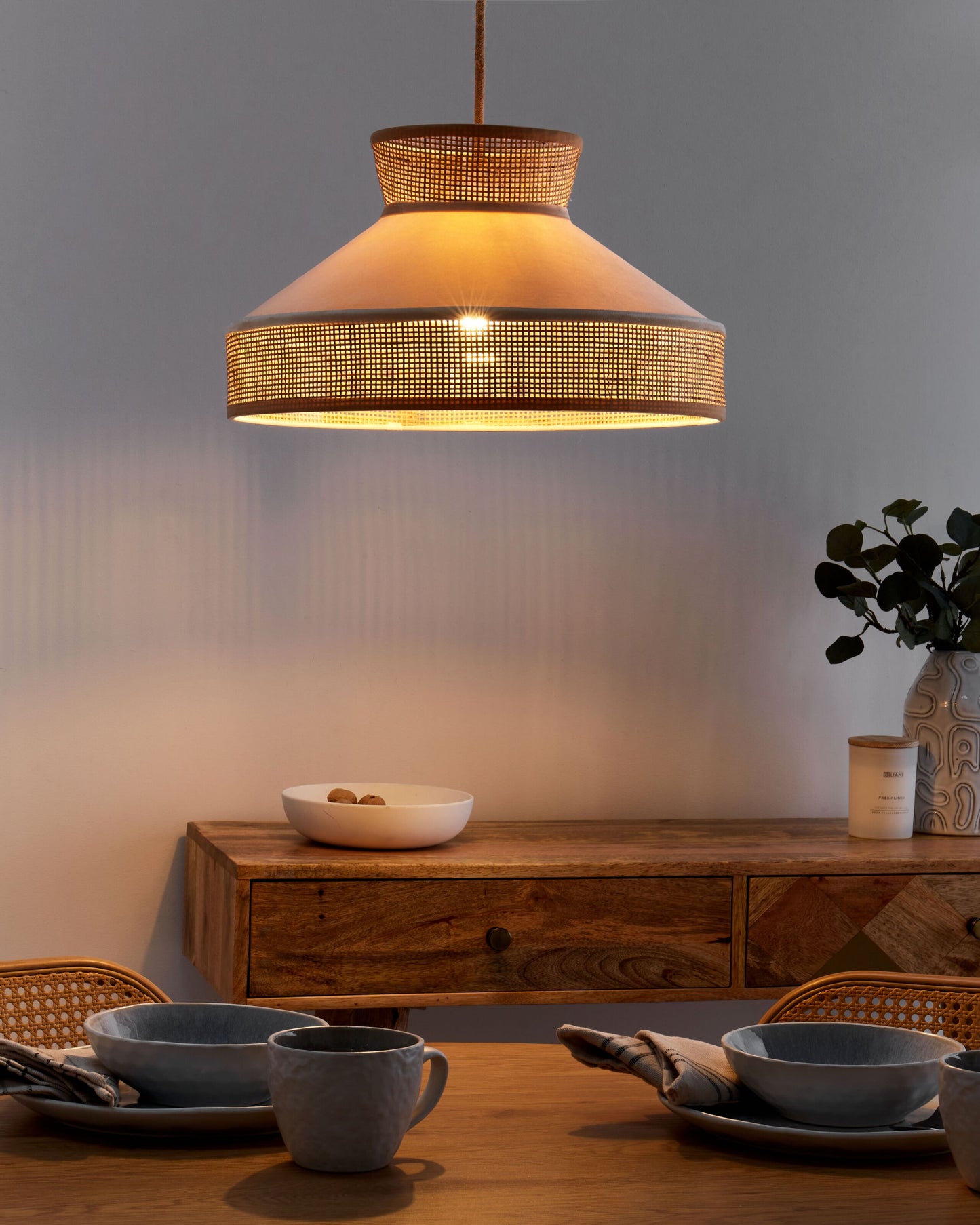 Hängelampe BATALI Rattan Beige