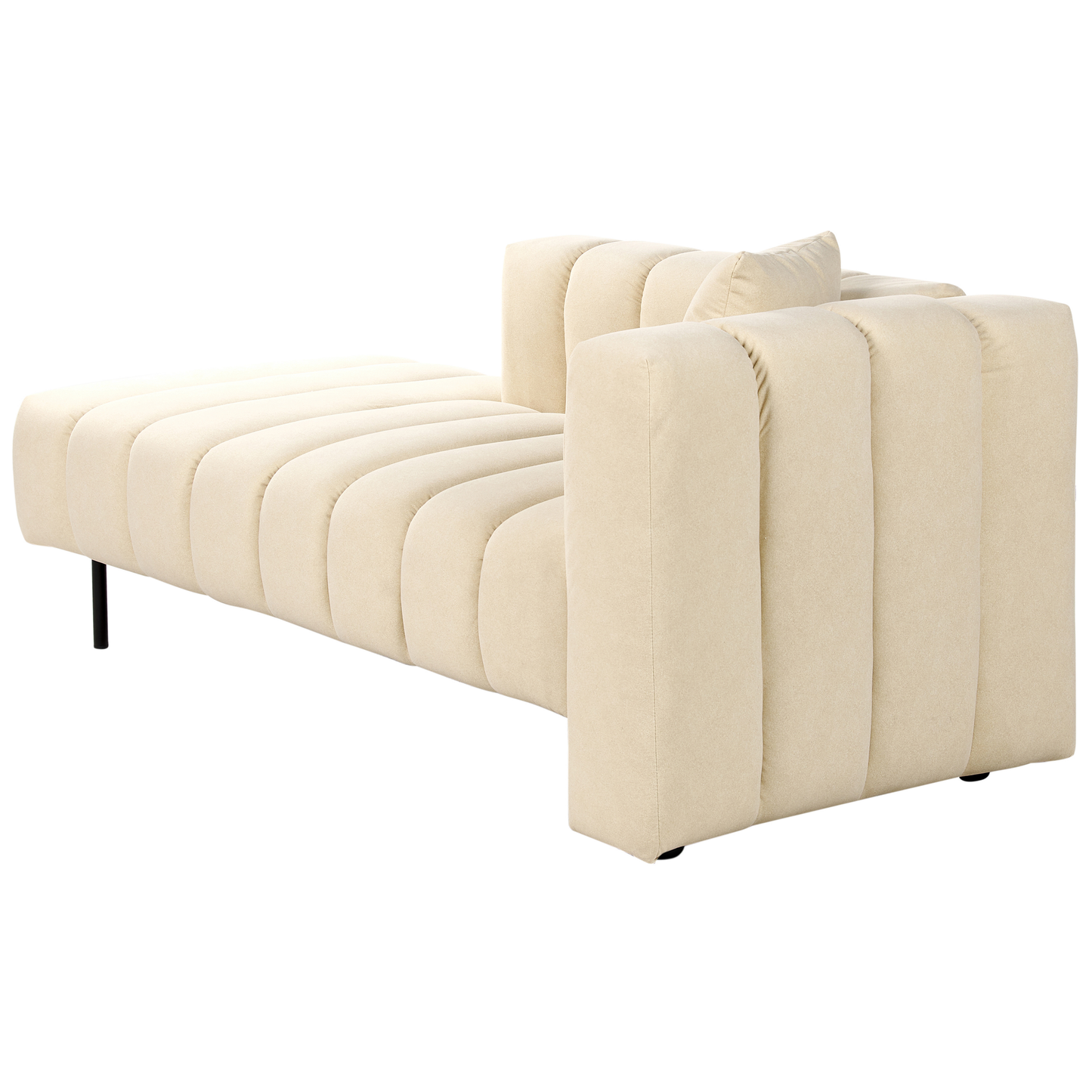 Chaiselongue veganes Kunstleder cremeweiss rechtsseitig LANNILS