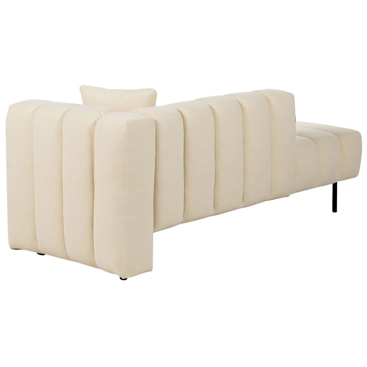 Chaiselongue veganes Kunstleder cremeweiss rechtsseitig LANNILS