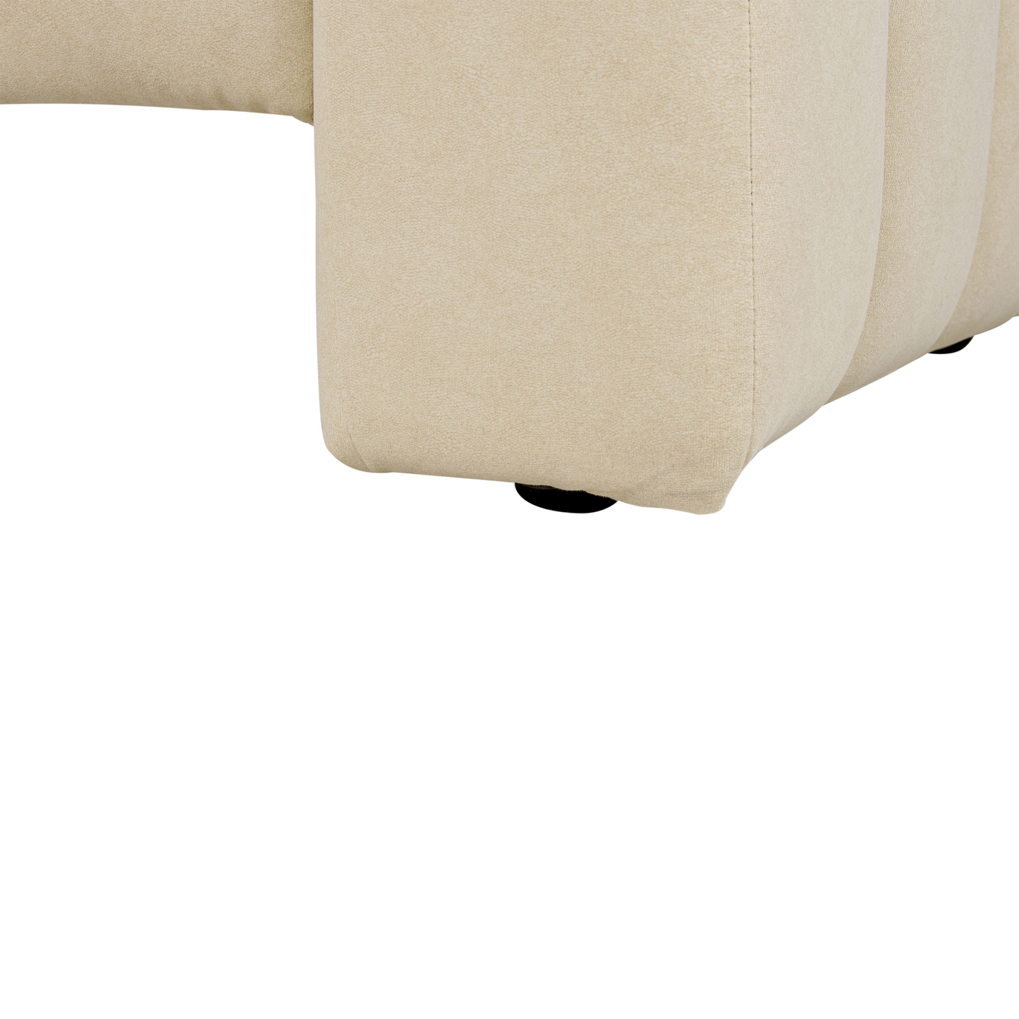 Chaiselongue veganes Kunstleder cremeweiss rechtsseitig LANNILS