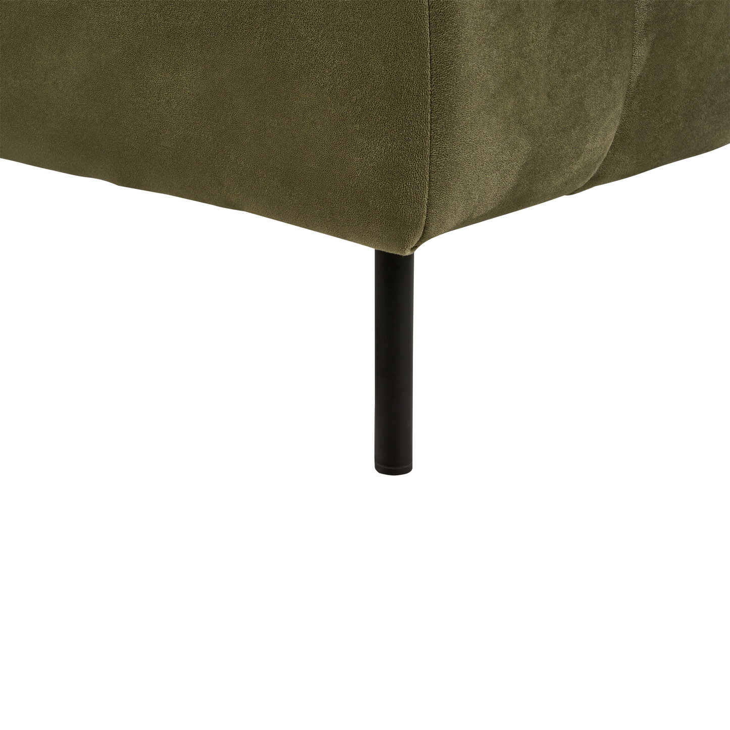Chaiselongue Samtstoff olivgrün linksseitig LANNILS