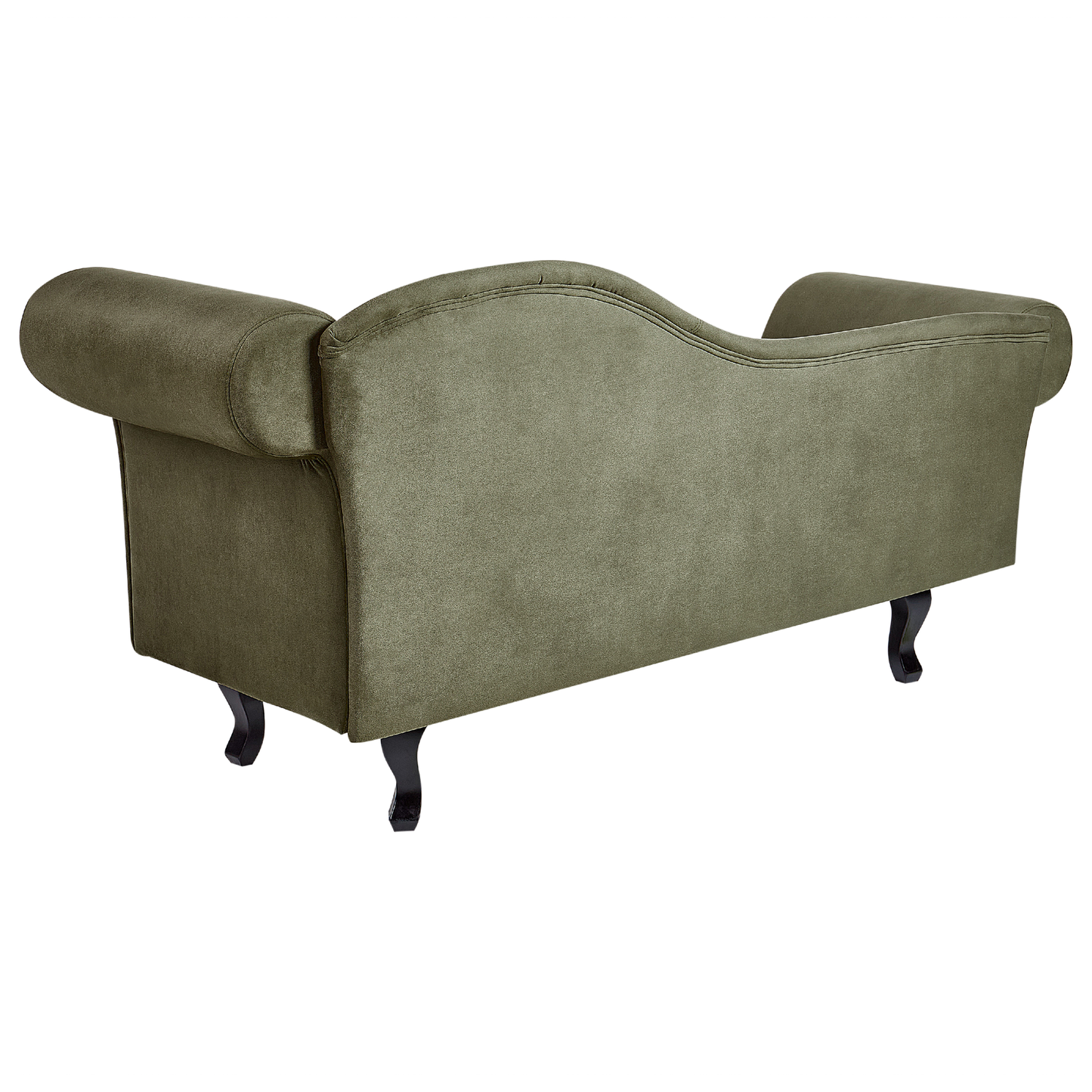 Chaiselongue Samtstoff olivgrün rechtsseitig LATTES II