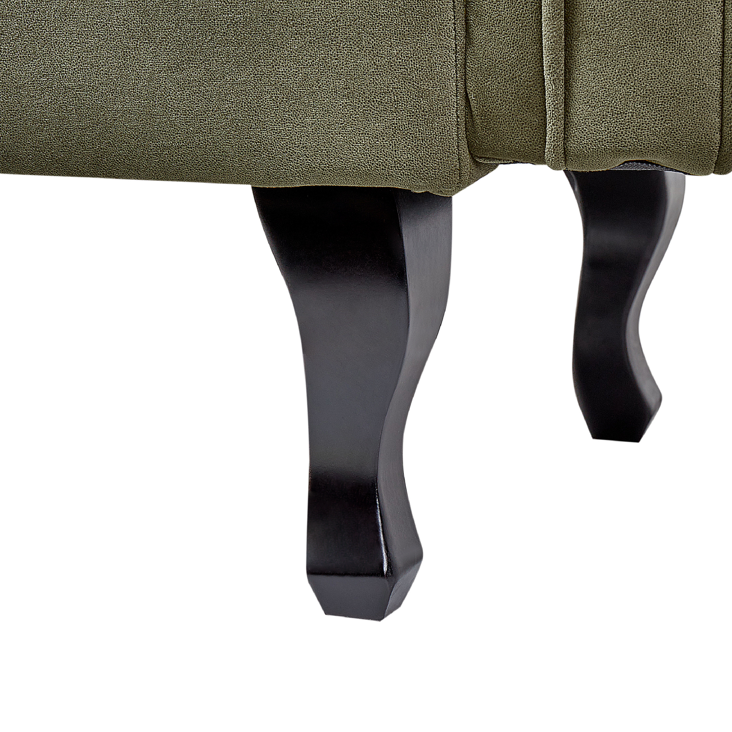 Chaiselongue Samtstoff olivgrün rechtsseitig LATTES II
