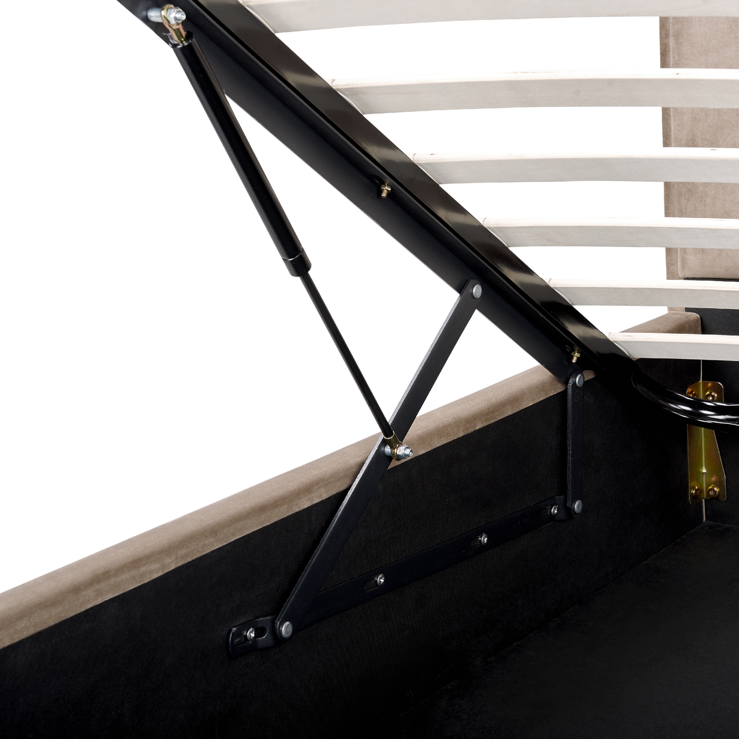 Bett mit Stauraum Samtstoff SEZANNE 140 x 200 cm Taupe