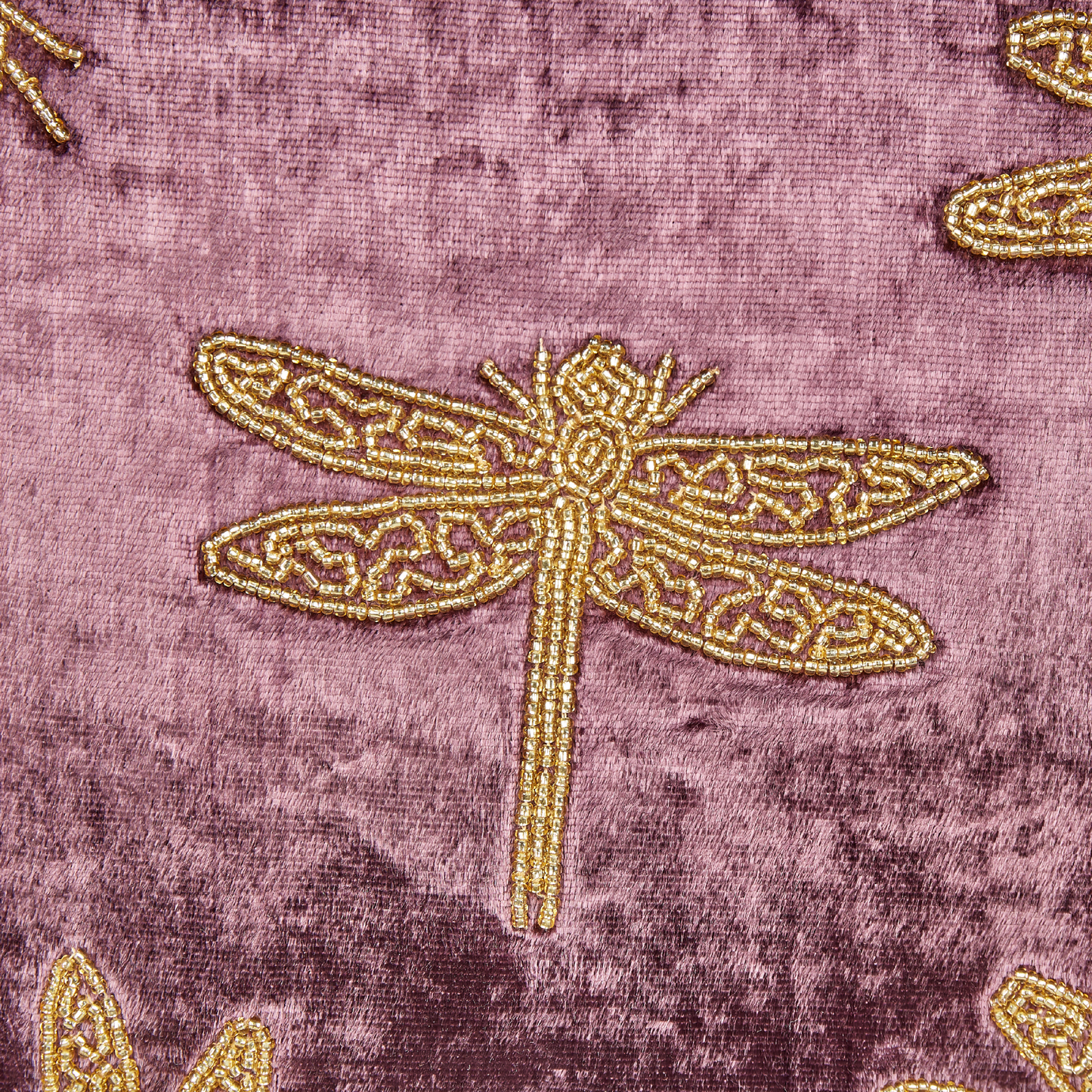 Dekokissen Stickerei Samtstoff Violett DAYLILY 30 x 50 cm