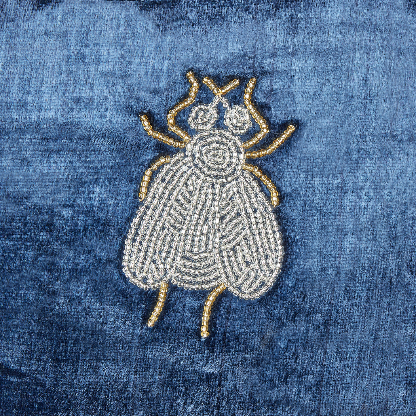 Dekokissen PENTAS Samtstoff 45 x 45 cm Marineblau Tiermuster