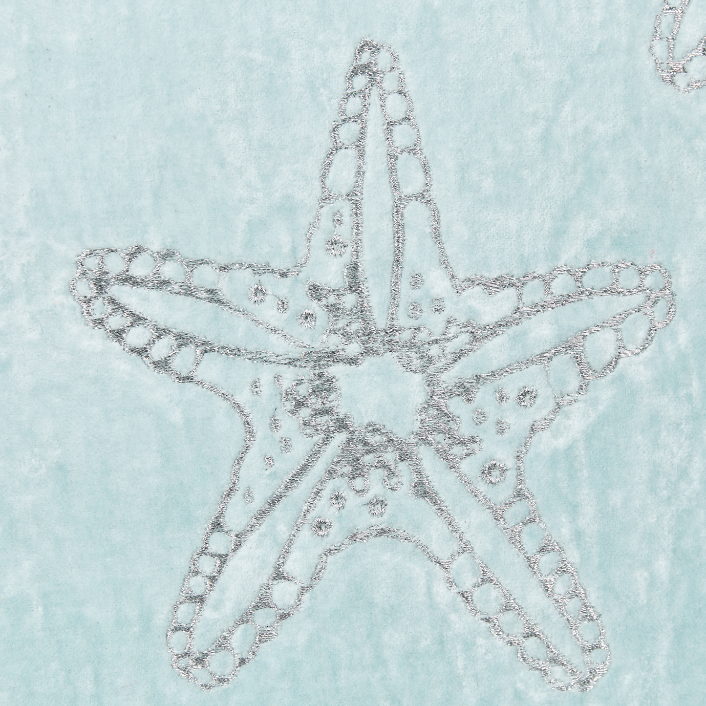 Dekokissen CERAMIUM Samtstoff 45 x 45 cm Hellblau Blumenmuster