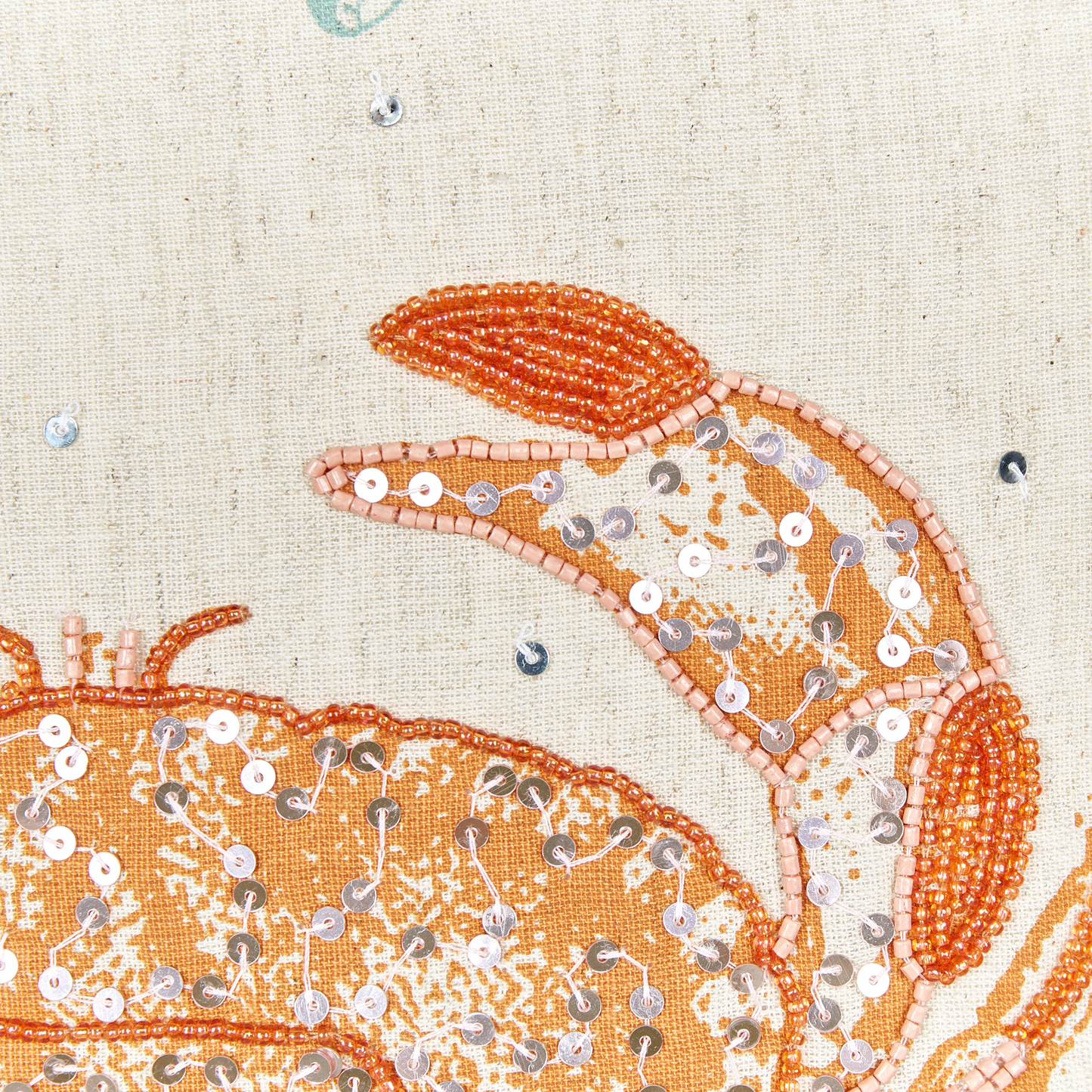 Dekokissen SARGASSUM Leinen 45 x 45 cm Beige Tiermuster