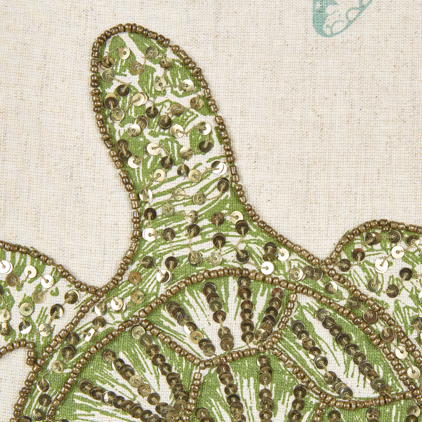 Dekokissen ALGAE Leinen 45 x 45 cm Beige Tiermuster