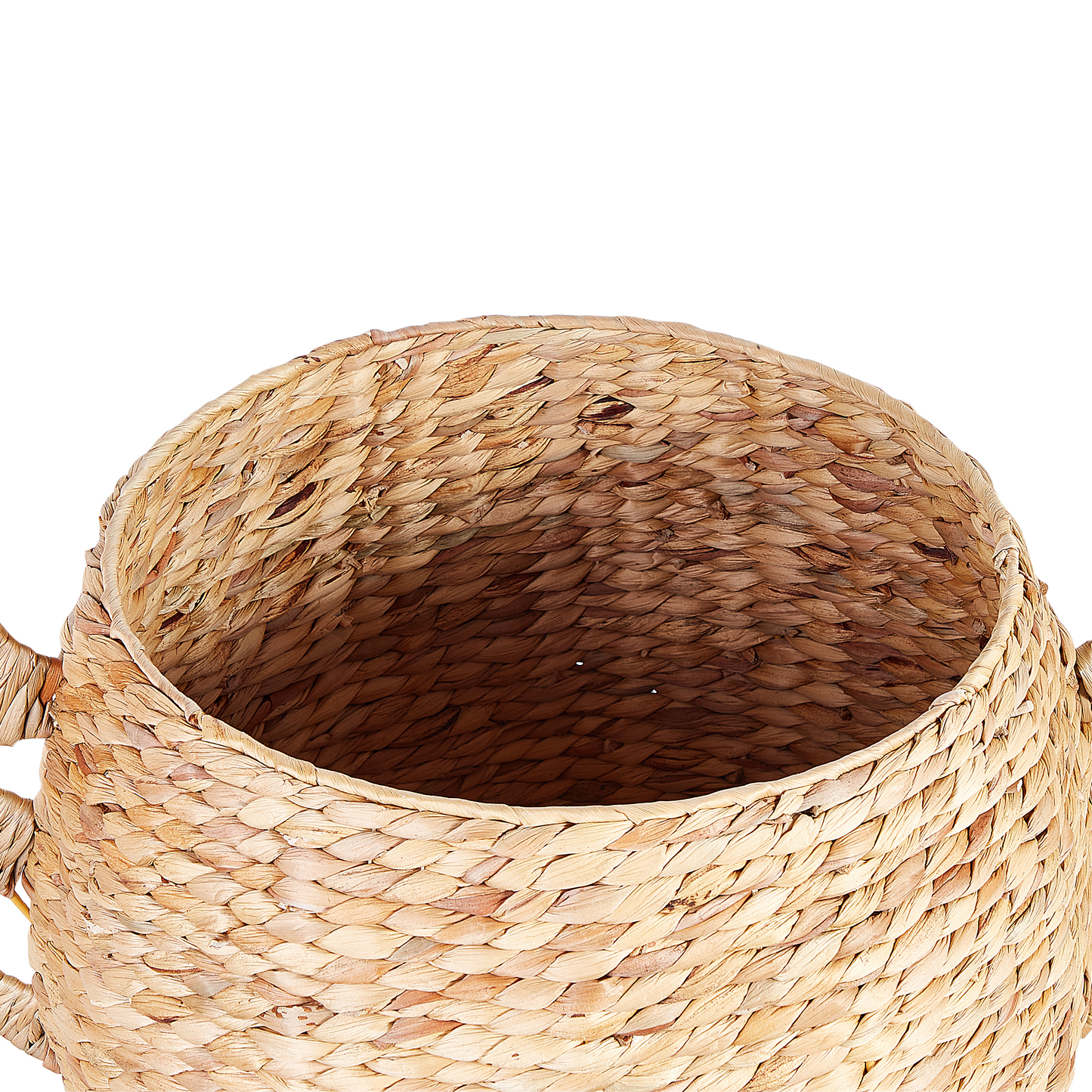 Aufbewahrungskorb mit Deckel Wasserhyazinthe naturfarben Krabbenform 46 cm KAKAMAS