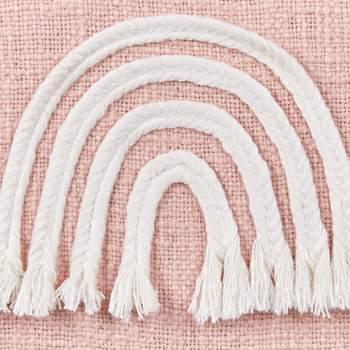 Dekokissen Regenbogenmotiv Baumwolle pastellrosa 45 x 45 cm 2er Set LEEA