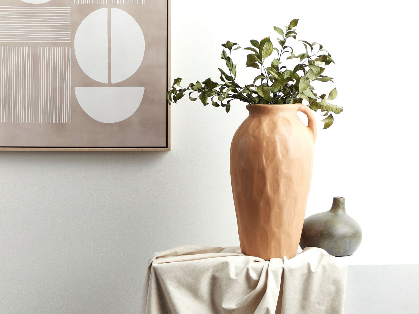 Dekovase TAIPING Keramik 46 cm Sandbeige
