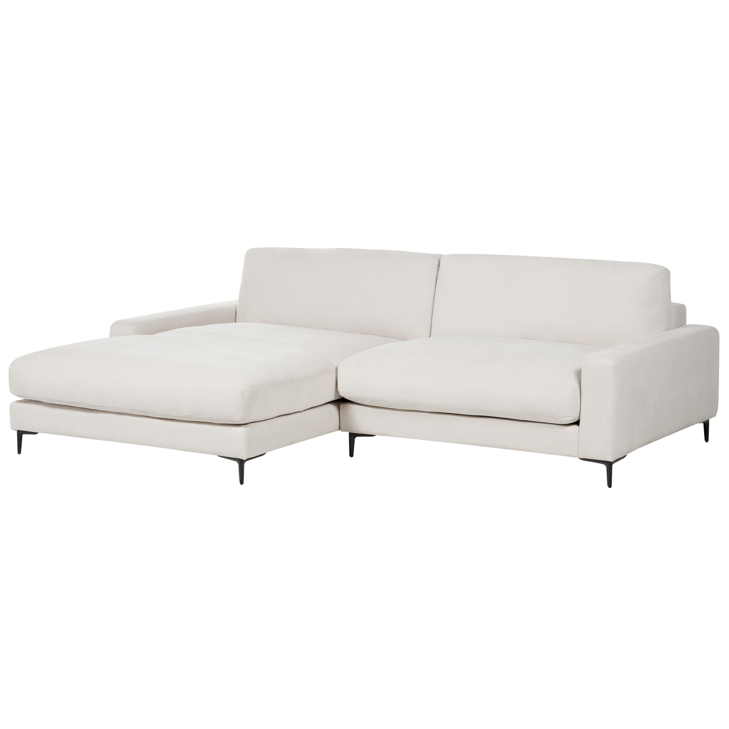 3-Sitzer Ecksofa cremeweiss rechtsseitig MALOY
