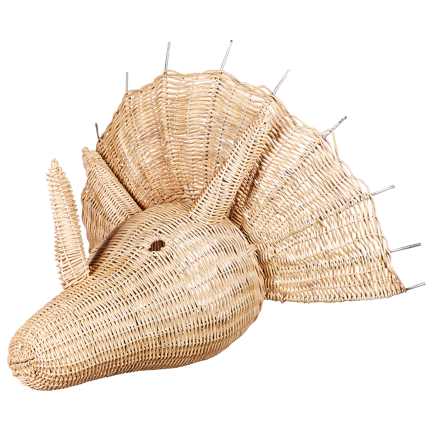 Wandobjekt Dinosaurier BIOKO Rattan 44 cm Naturfarben
