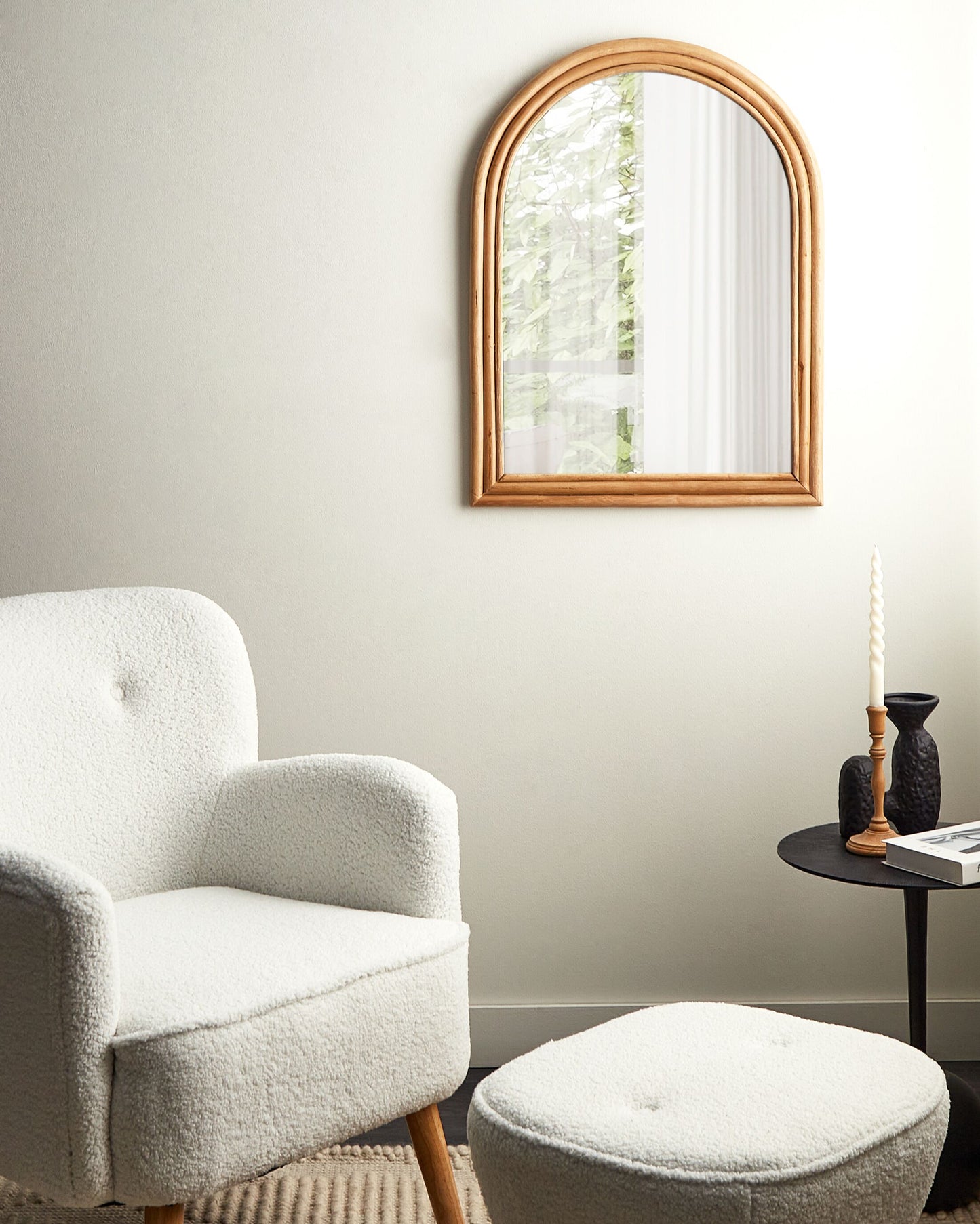 Wandspiegel Rattan naturfarben 60 x 80 cm ALAMEDA