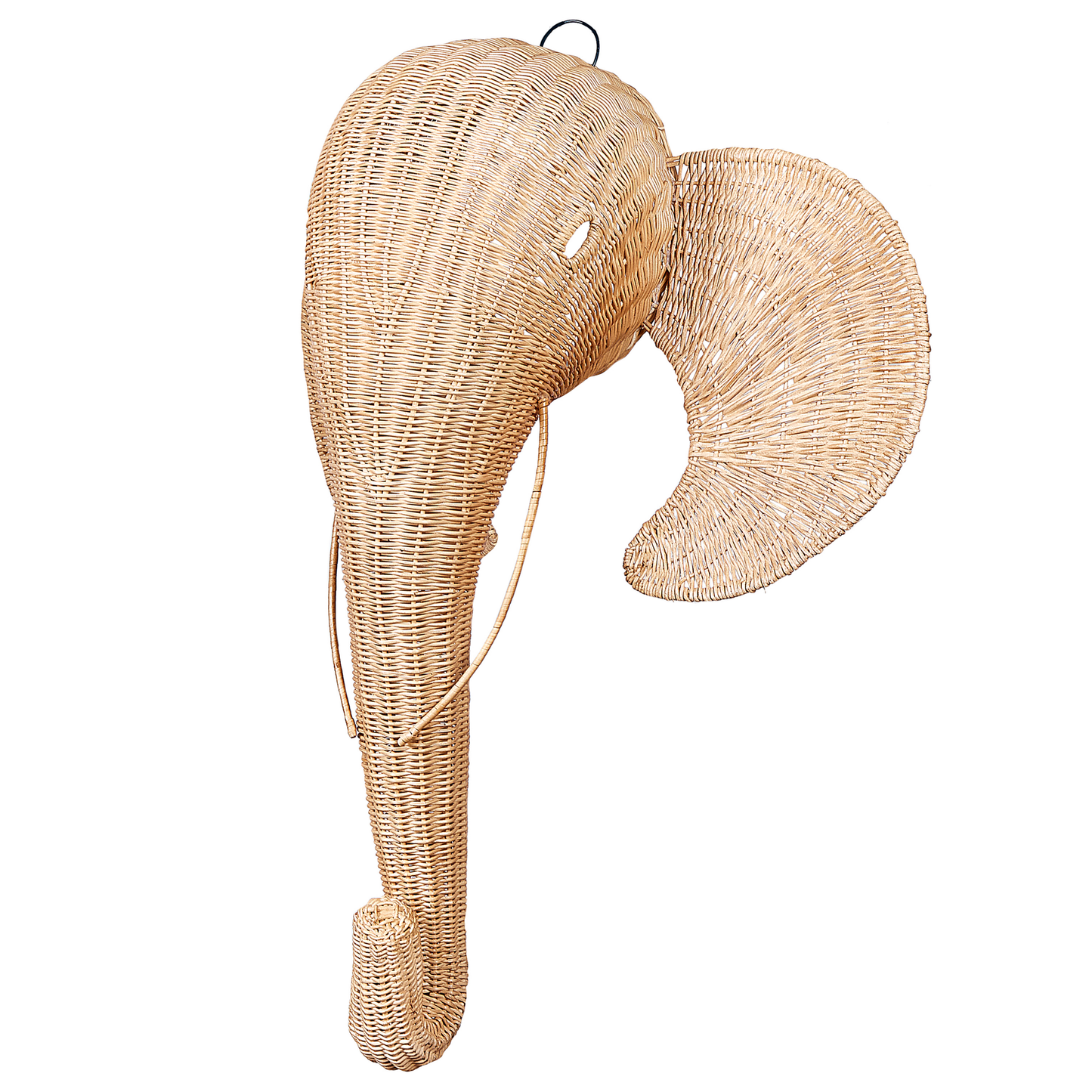 Wandobjekt Elefant GRUNEY Rattan 83 cm Naturfarben